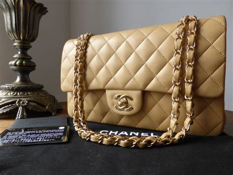 chanel vintage beige flap|Chanel vintage medium flap.